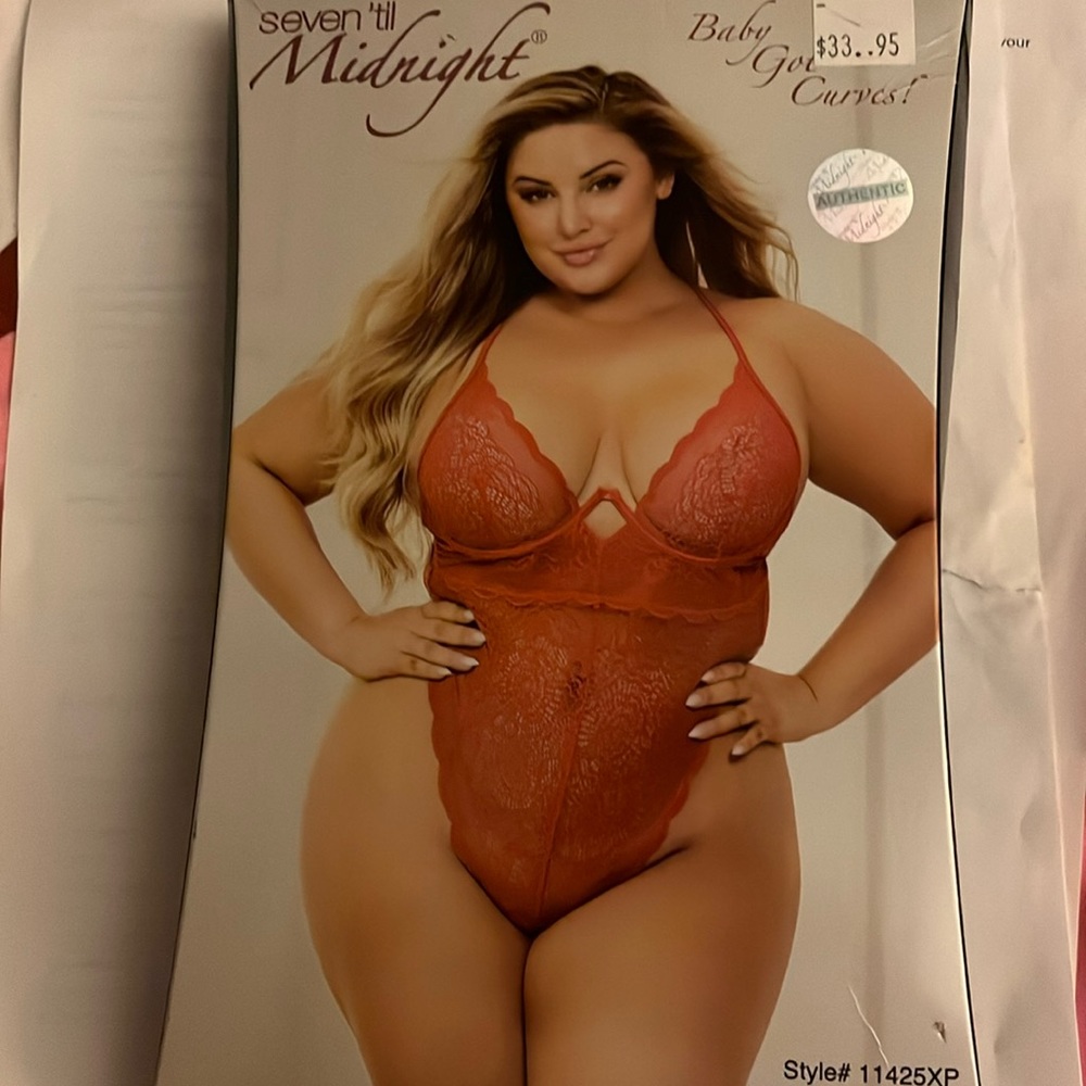 Seven til Midnight lingerie red lace teddy